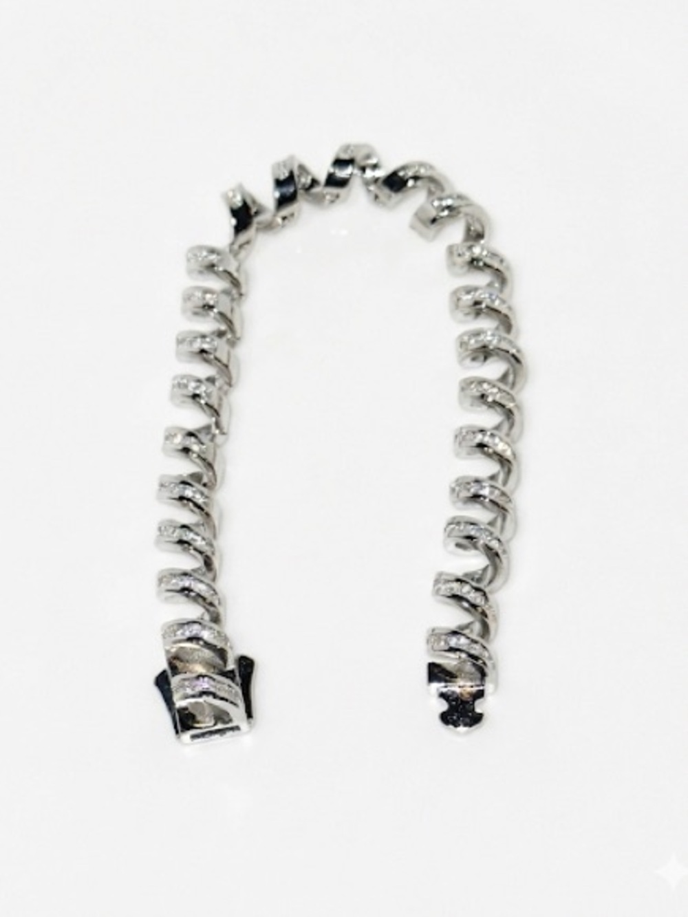 Diamond-Crusted Telephone Cord Bracelet - Picture 4 of 5